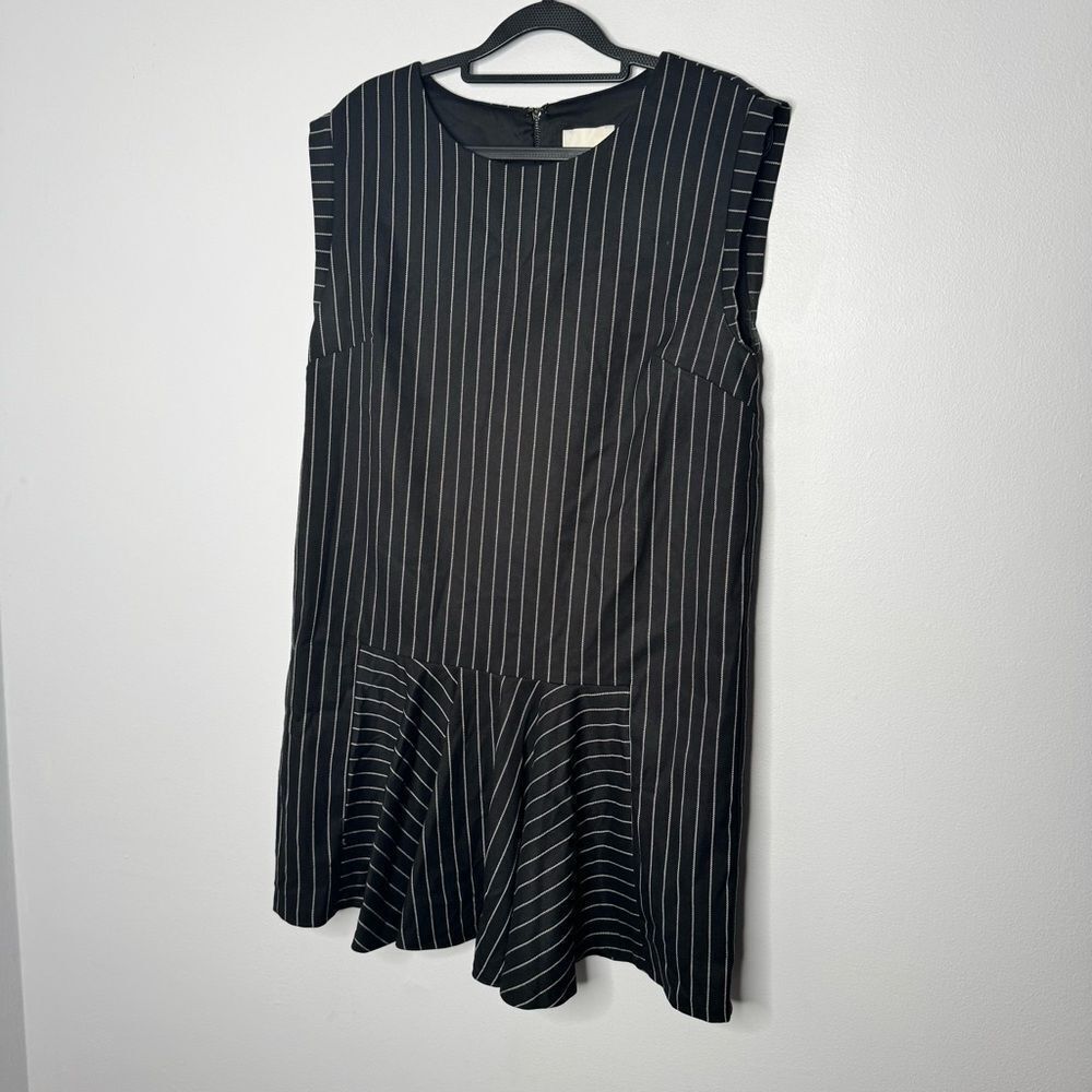 Line & Dot black and white pinstripe drop waist dress size large - Picture 2 of 6